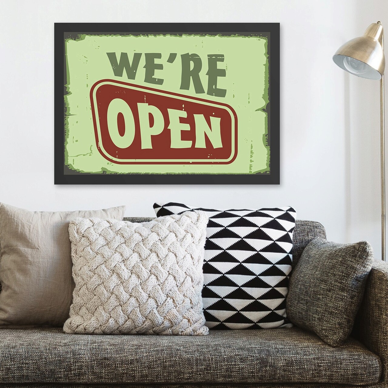 Tablou decorativ, We're Open (40 x 55), Polistiren, Verde/Roșu - imagine 3